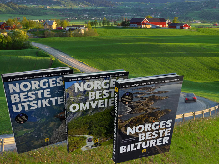 Norges beste bilturer.  Norges beste omveier.  Norges beste utsikter.